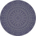 Round Patterned Dark Gray Novelty Rug, pat1889