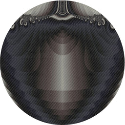 Round Patterned Silver Gray Novelty Rug, pat188