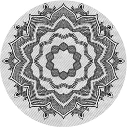 Round Patterned Ash Gray Novelty Rug, pat1890
