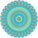 Round Patterned Blue Novelty Rug, pat1891