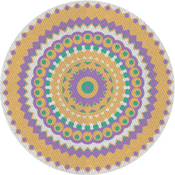 Round Patterned Rose Purple Novelty Rug, pat1899