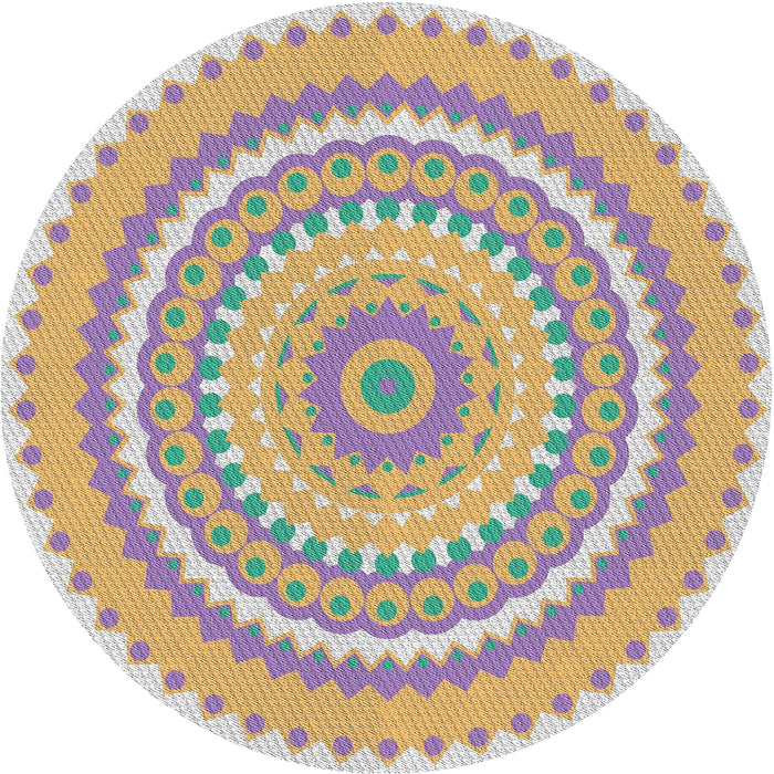 Round Patterned Rose Purple Novelty Rug, pat1899