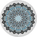 Round Patterned Pale Blue Novelty Rug, pat1903