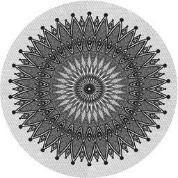 Round Patterned Light Black Novelty Rug, pat1905