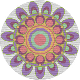 Round Patterned Pink Novelty Rug, pat1907