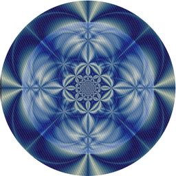 Round Patterned Blue Novelty Rug, pat190