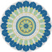 Round Patterned Steel Blue Novelty Rug, pat1913