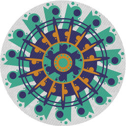 Round Patterned Purple Novelty Rug, pat1914