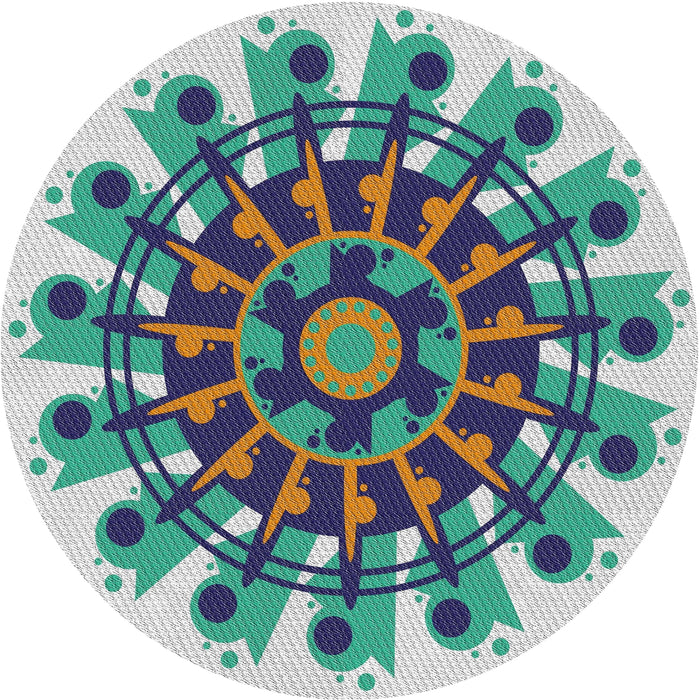 Round Machine Washable Transitional Grape Purple Rug, wshpat1914