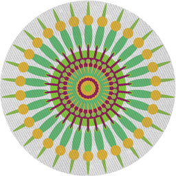 Round Patterned Khaki Green Novelty Rug, pat1921