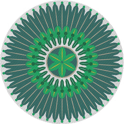 Round Machine Washable Transitional Cyan Opaque Blue Rug, wshpat1923