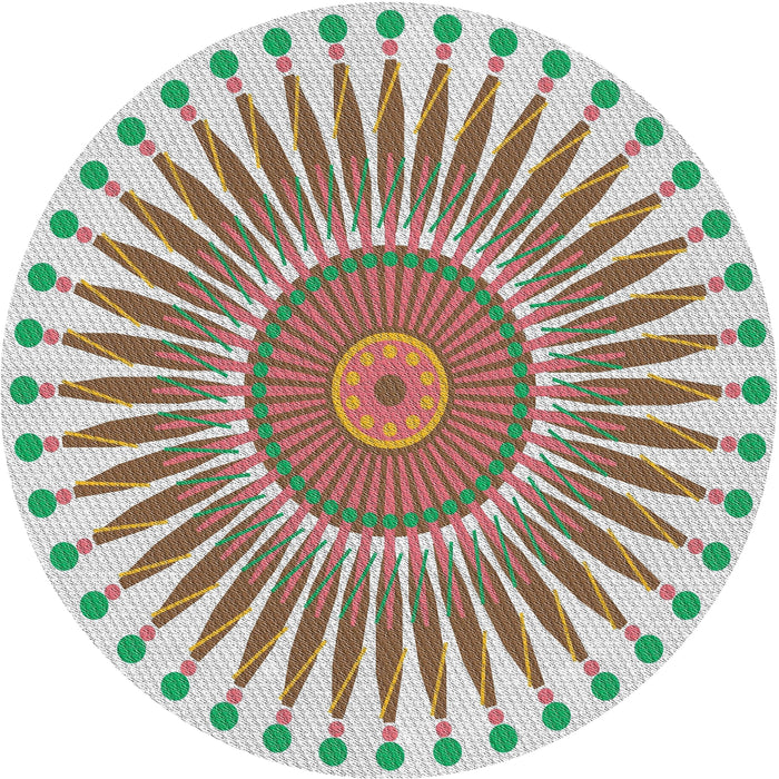 Round Machine Washable Transitional Gainsboro Gray Rug, wshpat1924