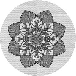 Round Machine Washable Transitional White Smoke Rug, wshpat1928