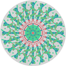 Round Patterned Mint Green Novelty Rug, pat1932