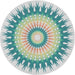 Round Patterned Grayish Turquoise Green Novelty Rug, pat1933