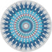 Round Machine Washable Transitional Steel Blue Rug, wshpat1934