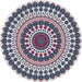 Round Machine Washable Transitional Purple Haze Purple Rug, wshpat1936