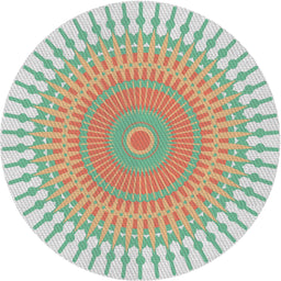 Round Machine Washable Transitional Dark Almond Brown Rug, wshpat1937