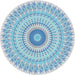 Round Patterned Blue Novelty Rug, pat1938