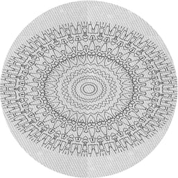 Round Machine Washable Transitional White Smoke Rug, wshpat1939