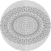 Round Machine Washable Transitional White Smoke Rug, wshpat1939