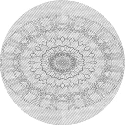 Round Machine Washable Transitional Dark Gray Rug, wshpat1940