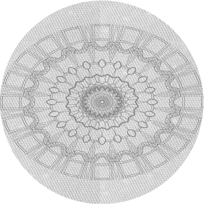 Round Patterned Dark Gray Novelty Rug, pat1940