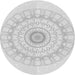 Round Patterned Dark Gray Novelty Rug, pat1940