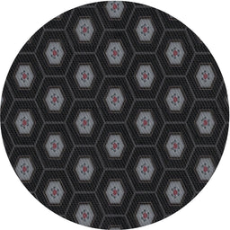 Round Patterned Black Novelty Rug, pat1942