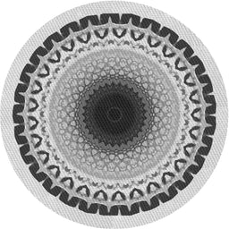Round Patterned Carbon Gray Novelty Rug, pat1944