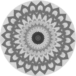 Round Patterned Gray Novelty Rug, pat1946