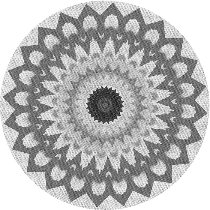 Round Patterned Gray Novelty Rug, pat1946