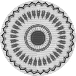 Round Patterned Platinum Gray Novelty Rug, pat1947
