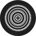 Round Patterned Black Novelty Rug, pat1958