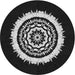 Round Patterned Black Novelty Rug, pat1959