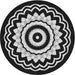 Round Patterned Dark Gray Novelty Rug, pat1960