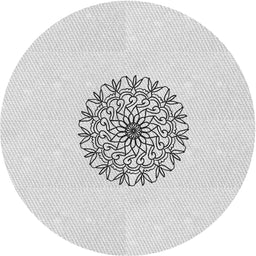 Round Machine Washable Transitional Dark Gray Rug, wshpat1965