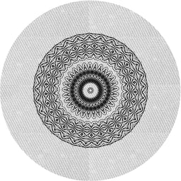 Round Machine Washable Transitional White Smoke Rug, wshpat1966