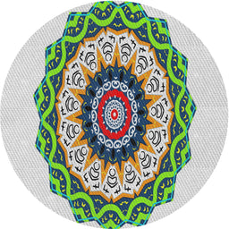 Round Patterned Gray Novelty Rug, pat1967