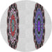 Round Patterned Platinum Gray Novelty Rug, pat1975