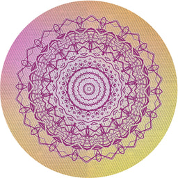 Round Patterned Tulip Pink Novelty Rug, pat1976