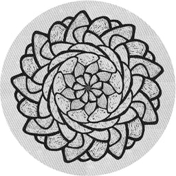 Round Machine Washable Transitional White Smoke Rug, wshpat1979