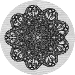 Round Patterned Platinum Gray Novelty Rug, pat1982