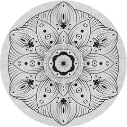Round Patterned Gray Novelty Rug, pat1985