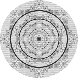 Round Patterned Gray Novelty Rug, pat1989