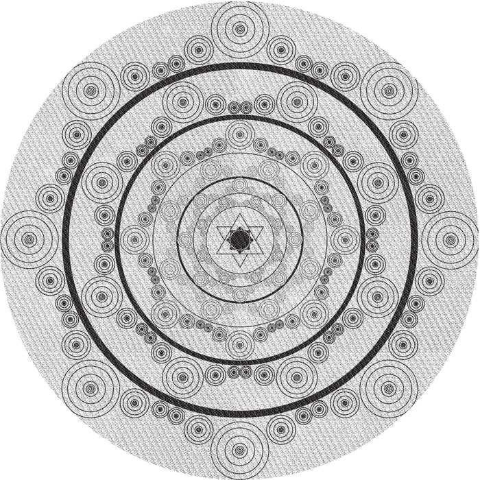 Round Patterned Gray Novelty Rug, pat1989