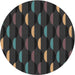 Round Patterned Mid Gray Novelty Rug, pat198