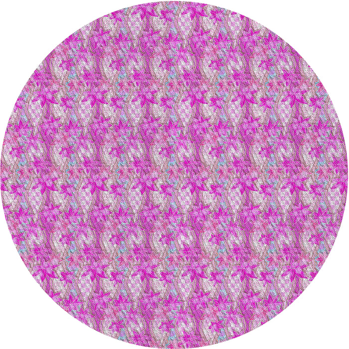 Round Patterned Neon Pink Novelty Rug, pat1993