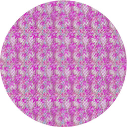 Round Machine Washable Transitional Neon Pink Rug, wshpat1993