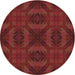 Round Patterned Chestnut Red Novelty Rug, pat1995